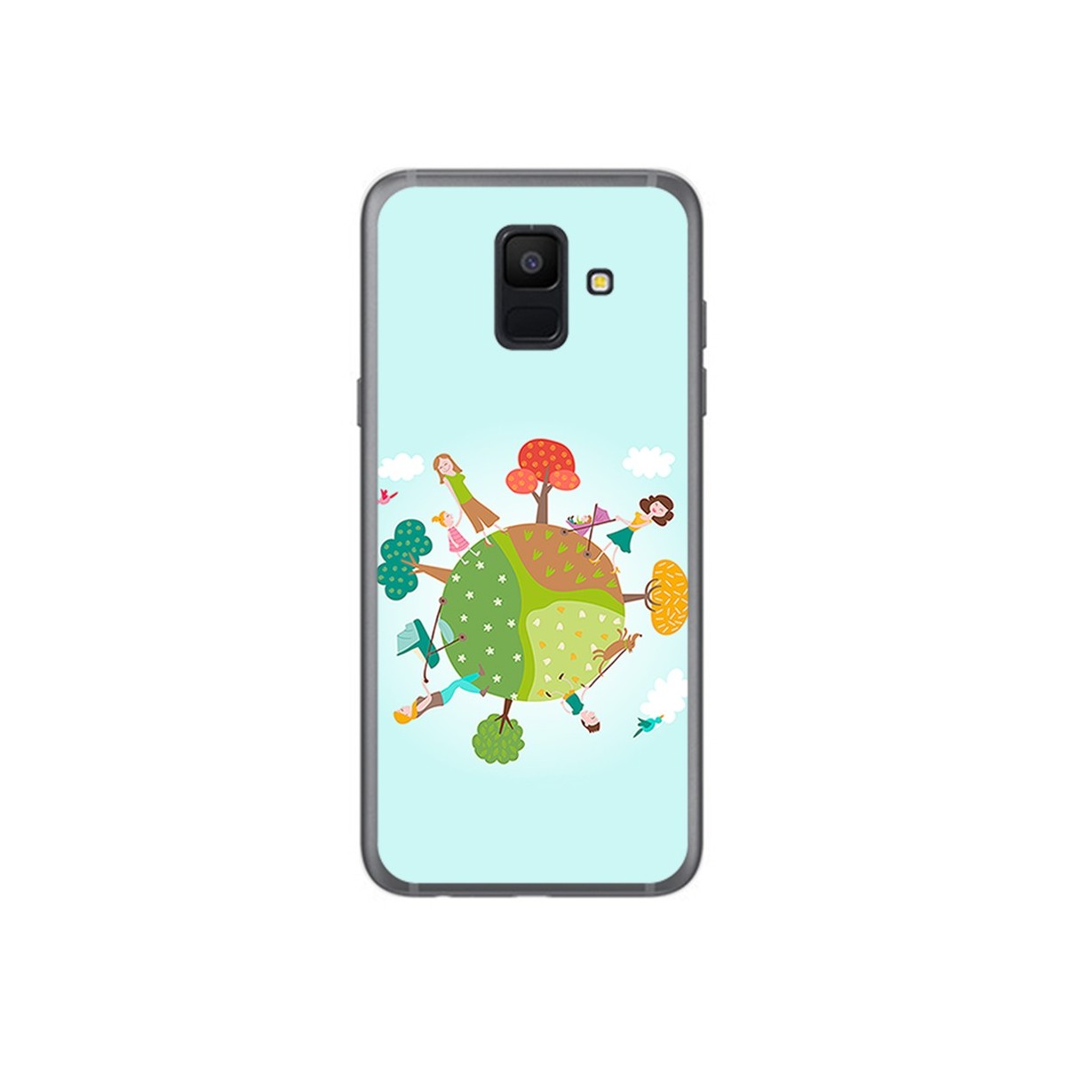 Funda Gel Tpu para Samsung Galaxy A6 (2018) Diseño Familia Dibujos
