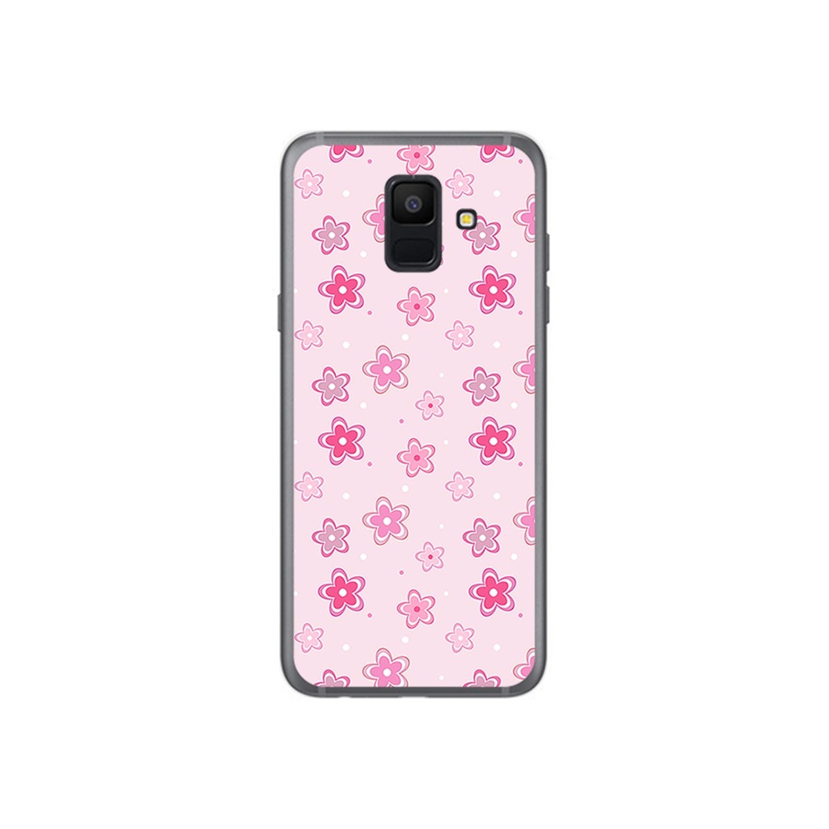 Funda Gel Tpu para Samsung Galaxy A6 (2018) Diseño Flores Dibujos