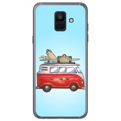 Funda Gel Tpu para Samsung Galaxy A6 (2018) Diseño Furgoneta Dibujos