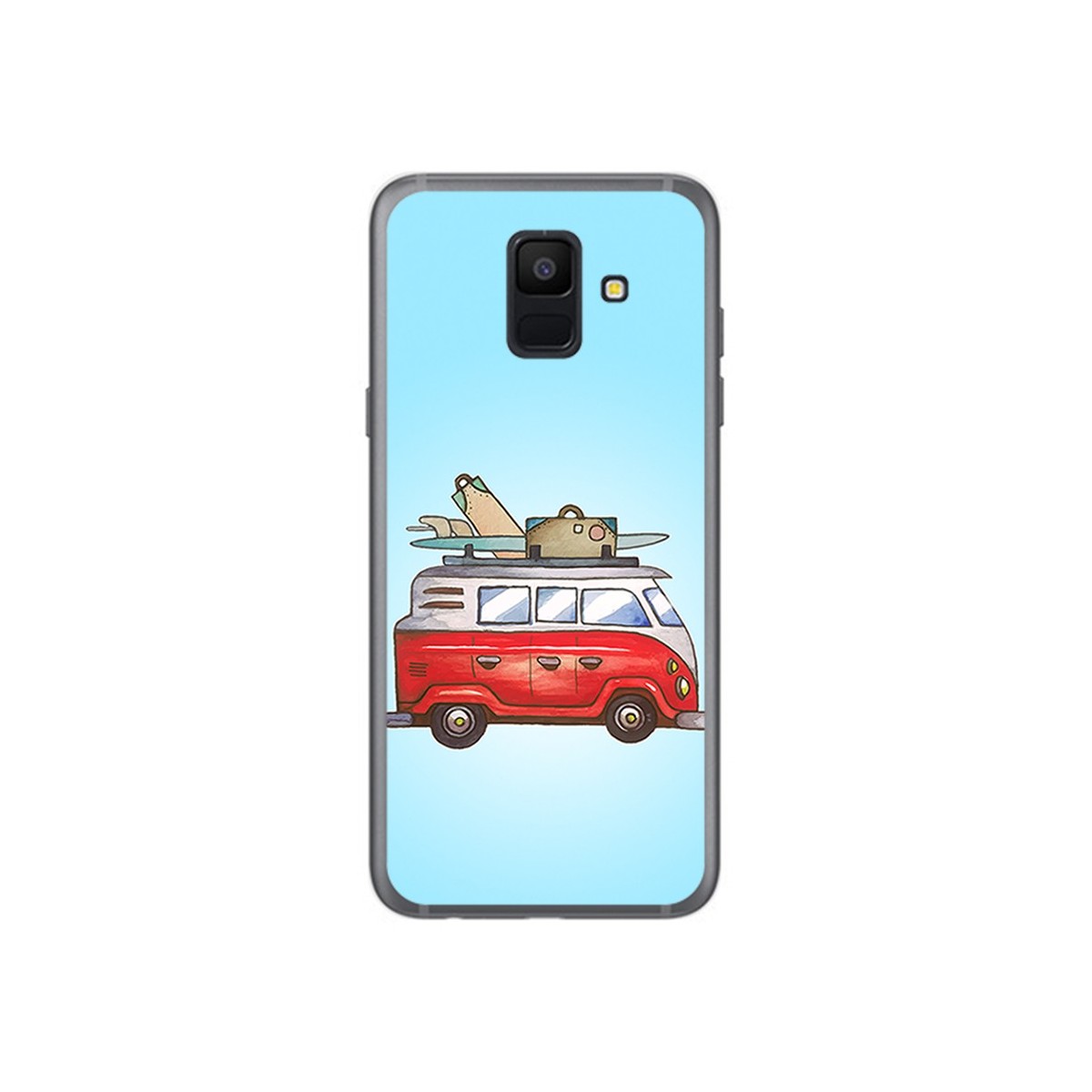 Funda Gel Tpu para Samsung Galaxy A6 (2018) Diseño Furgoneta Dibujos