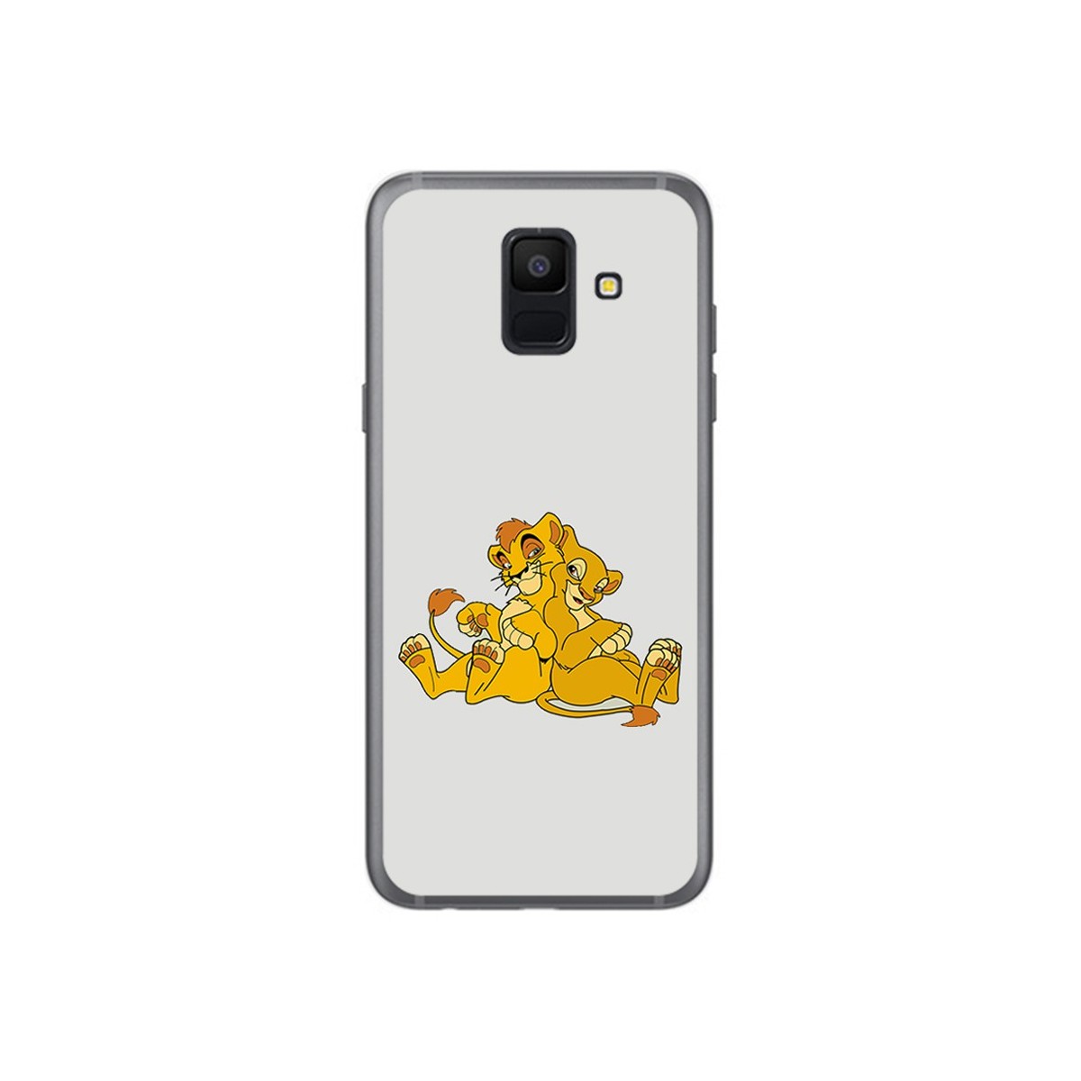 Funda Gel Tpu para Samsung Galaxy A6 (2018) Diseño Leones Dibujos