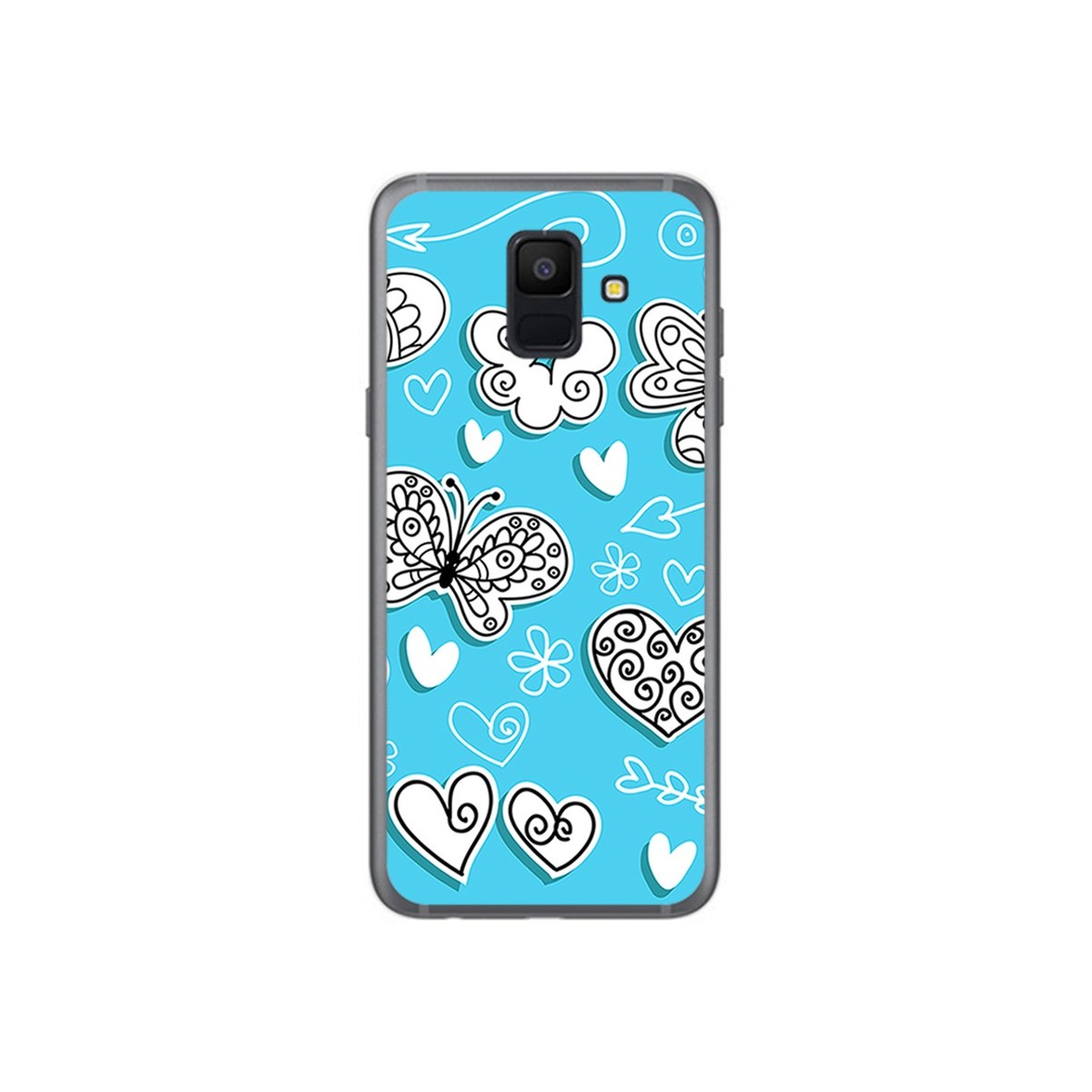 Funda Gel Tpu para Samsung Galaxy A6 (2018) Diseño Mariposas Dibujos