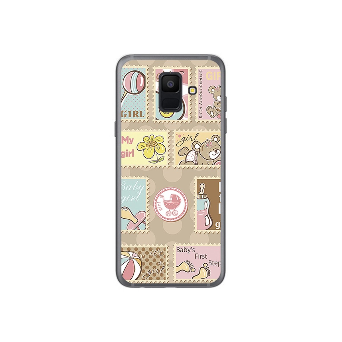 Funda Gel Tpu para Samsung Galaxy A6 (2018) Diseño Sellos Dibujos