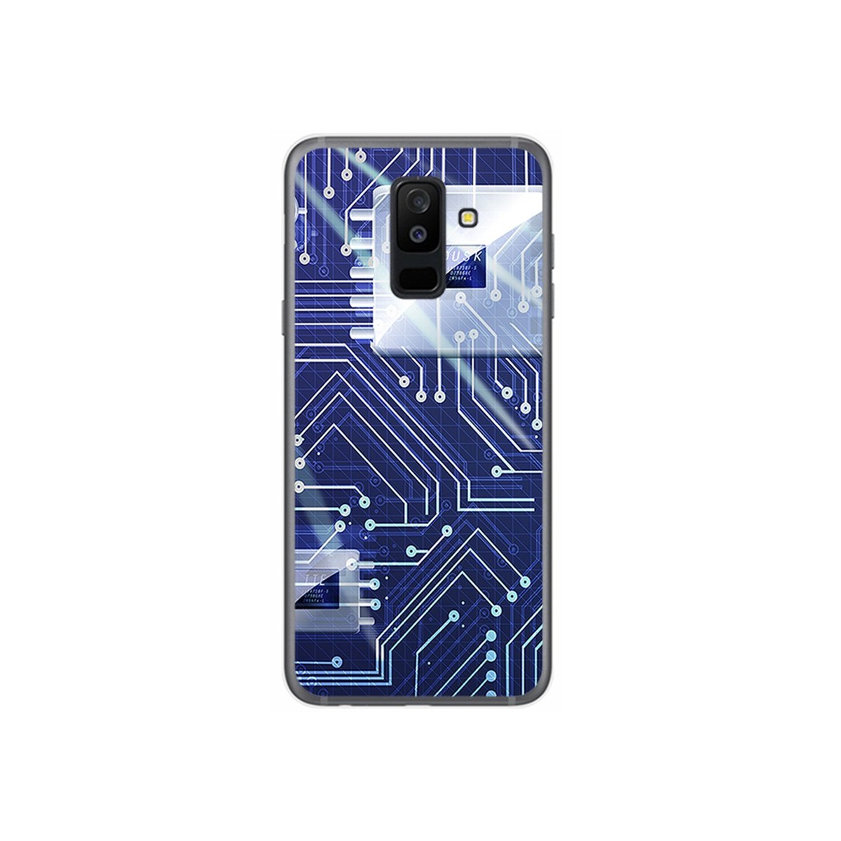 Funda Gel Tpu para Samsung Galaxy A6 Plus (2018) Diseño Circuito Dibujos