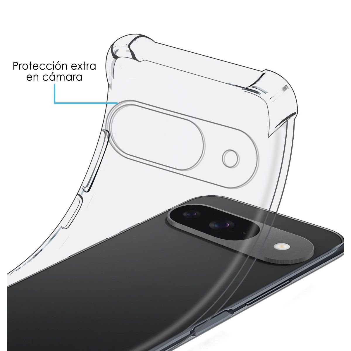 Funda Silicona Antigolpes Transparente para Google Pixel 9 5G