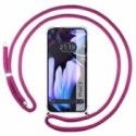 Funda Colgante Transparente para Google Pixel 9 5G con Cordon Rosa Fucsia