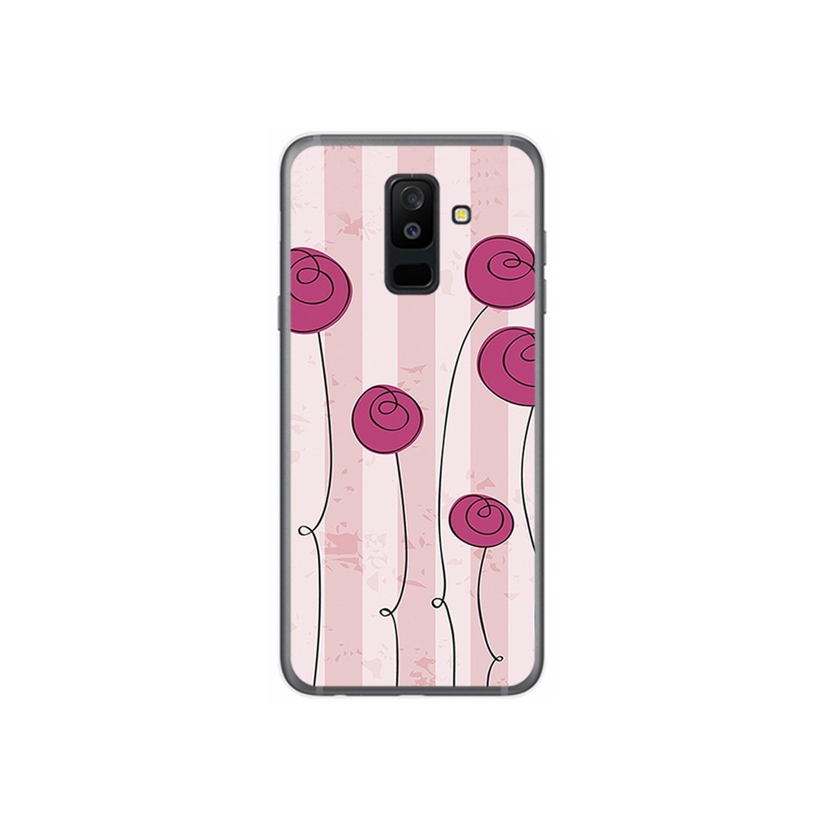 Funda Gel Tpu para Samsung Galaxy A6 Plus (2018) Diseño Flores Vintage Dibujos