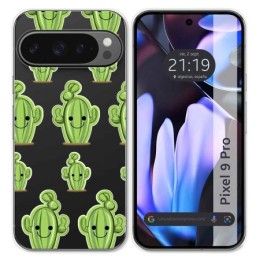 Funda Silicona Transparente para Google Pixel 9 Pro 5G diseño Cactus Dibujos