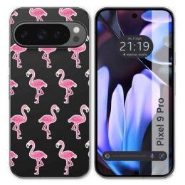 Funda Silicona Transparente para Google Pixel 9 Pro 5G diseño Flamenco Dibujos