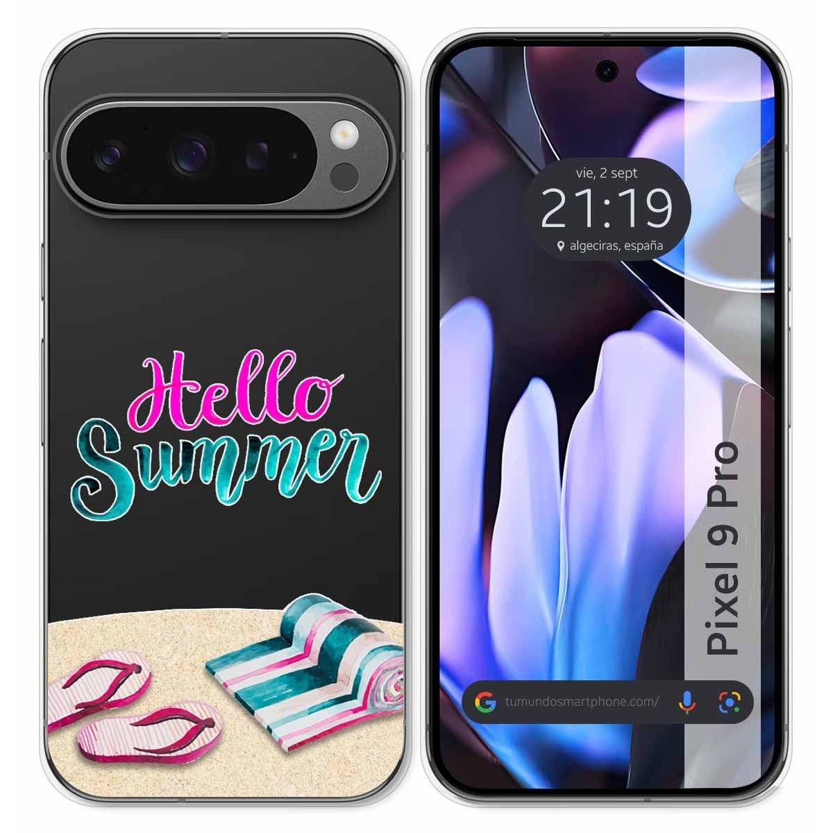 Funda Silicona Transparente para Google Pixel 9 Pro 5G diseño Summer Dibujos
