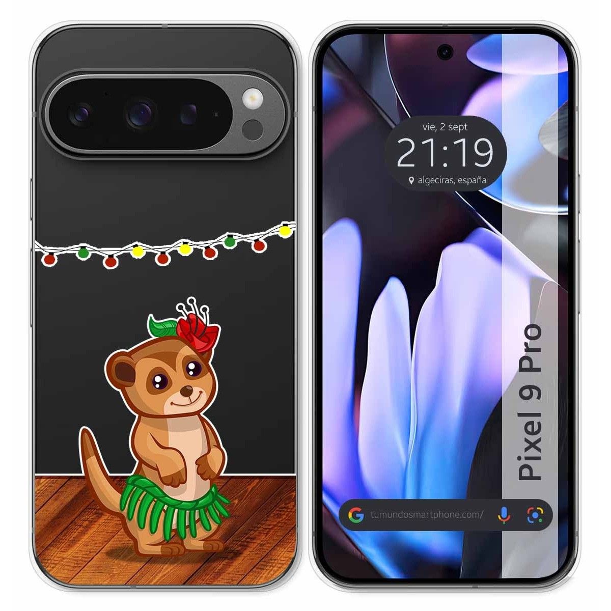 Funda Silicona Transparente para Google Pixel 9 Pro 5G diseño Suricata Dibujos