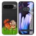 Funda Silicona Transparente para Google Pixel 9 Pro 5G diseño Tigre Dibujos