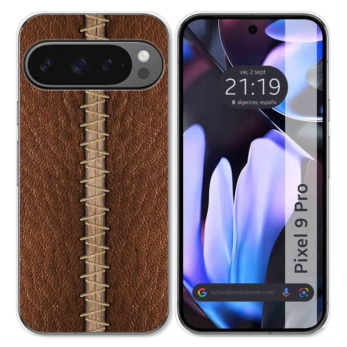 Funda Silicona para Google Pixel 9 Pro 5G diseño Cuero 01 Dibujos