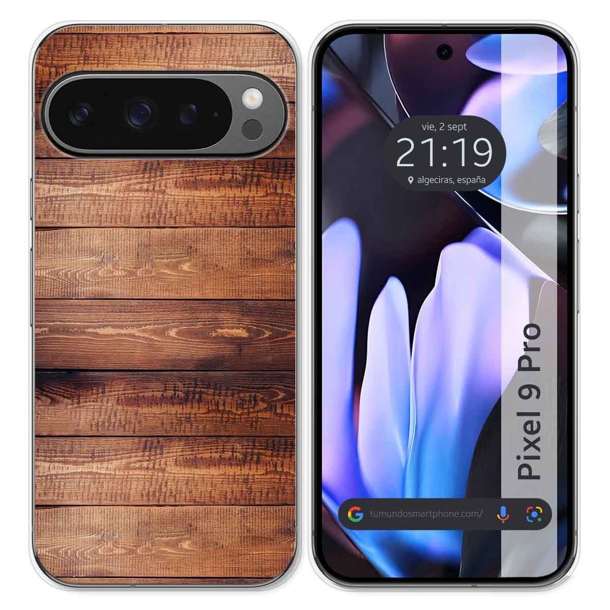 Funda Silicona para Google Pixel 9 Pro 5G diseño Madera 02 Dibujos