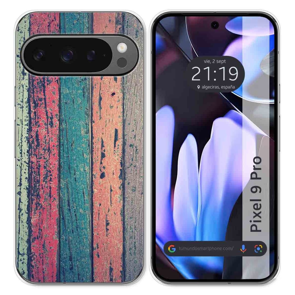 Funda Silicona para Google Pixel 9 Pro 5G diseño Madera 10 Dibujos