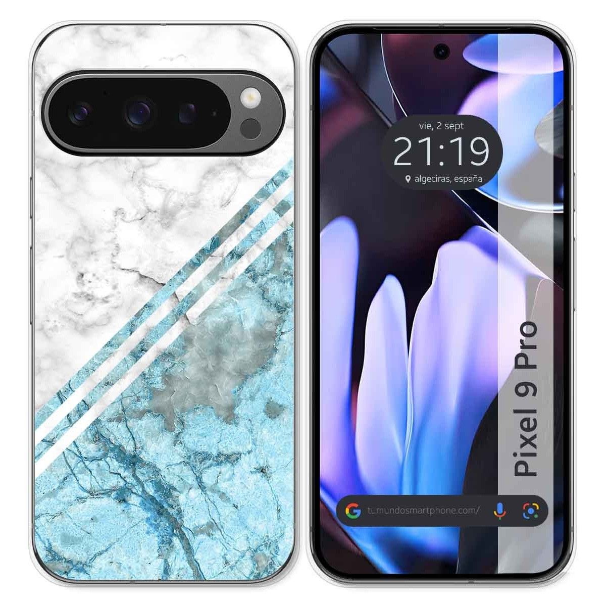 Funda Silicona para Google Pixel 9 Pro 5G diseño Mármol 02 Dibujos
