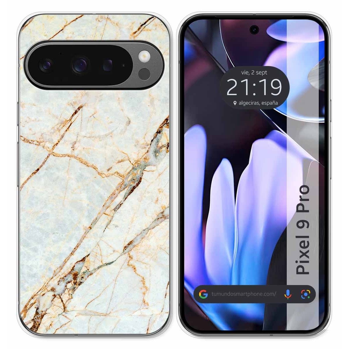 Funda Silicona para Google Pixel 9 Pro 5G diseño Mármol 13 Dibujos