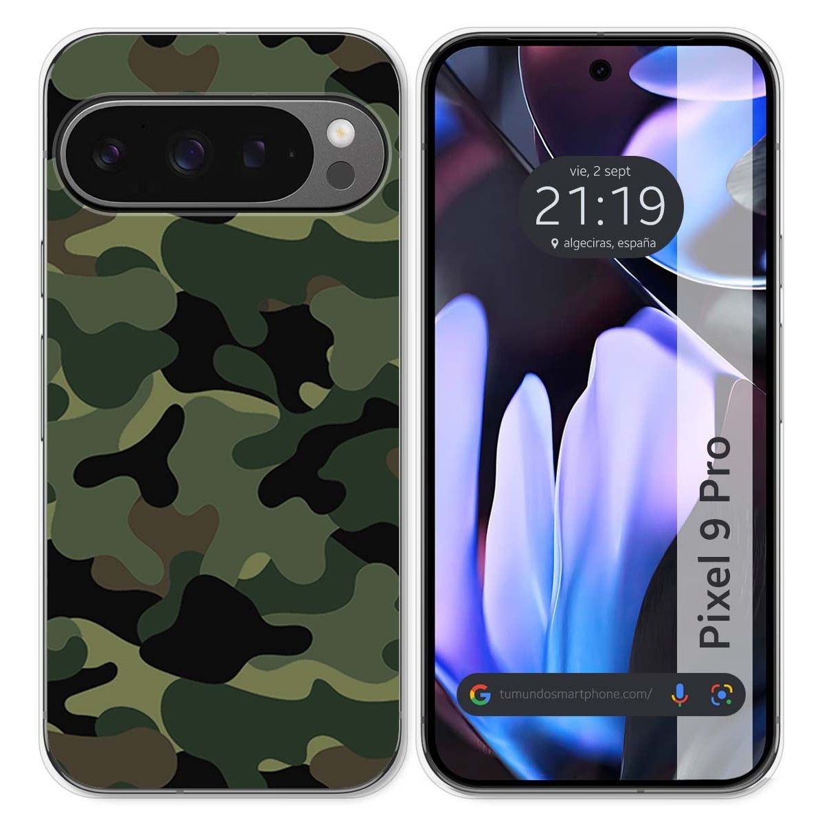 Funda Silicona para Google Pixel 9 Pro 5G diseño Camuflaje Dibujos