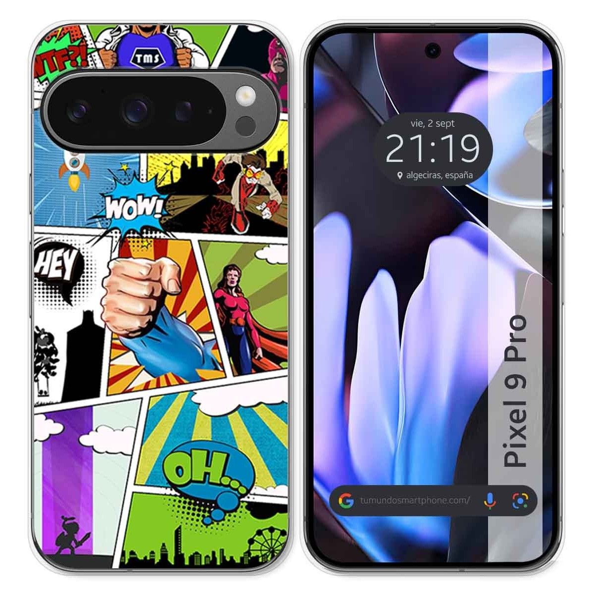 Funda Silicona para Google Pixel 9 Pro 5G diseño Comic Dibujos