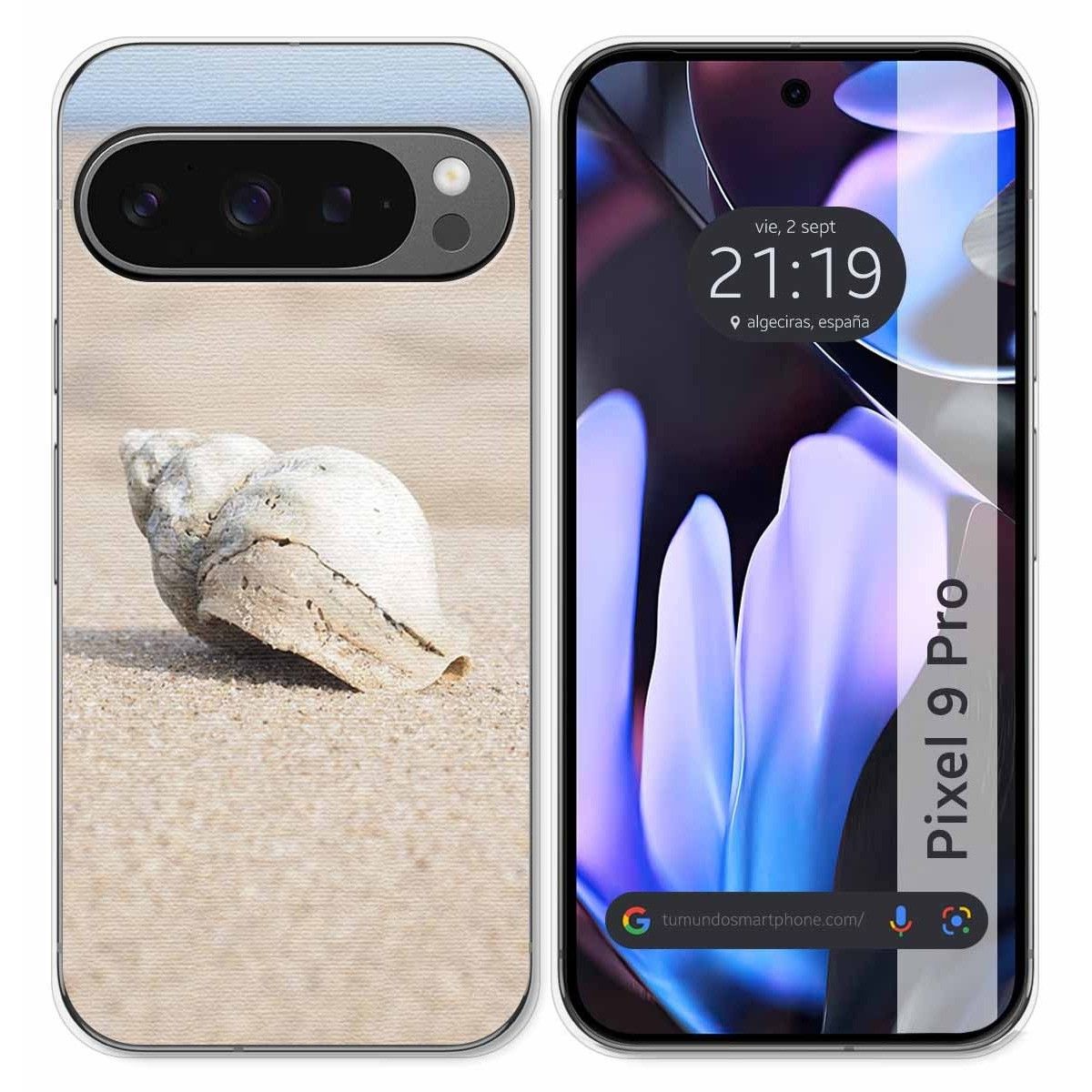 Funda Silicona para Google Pixel 9 Pro 5G diseño Concha Dibujos
