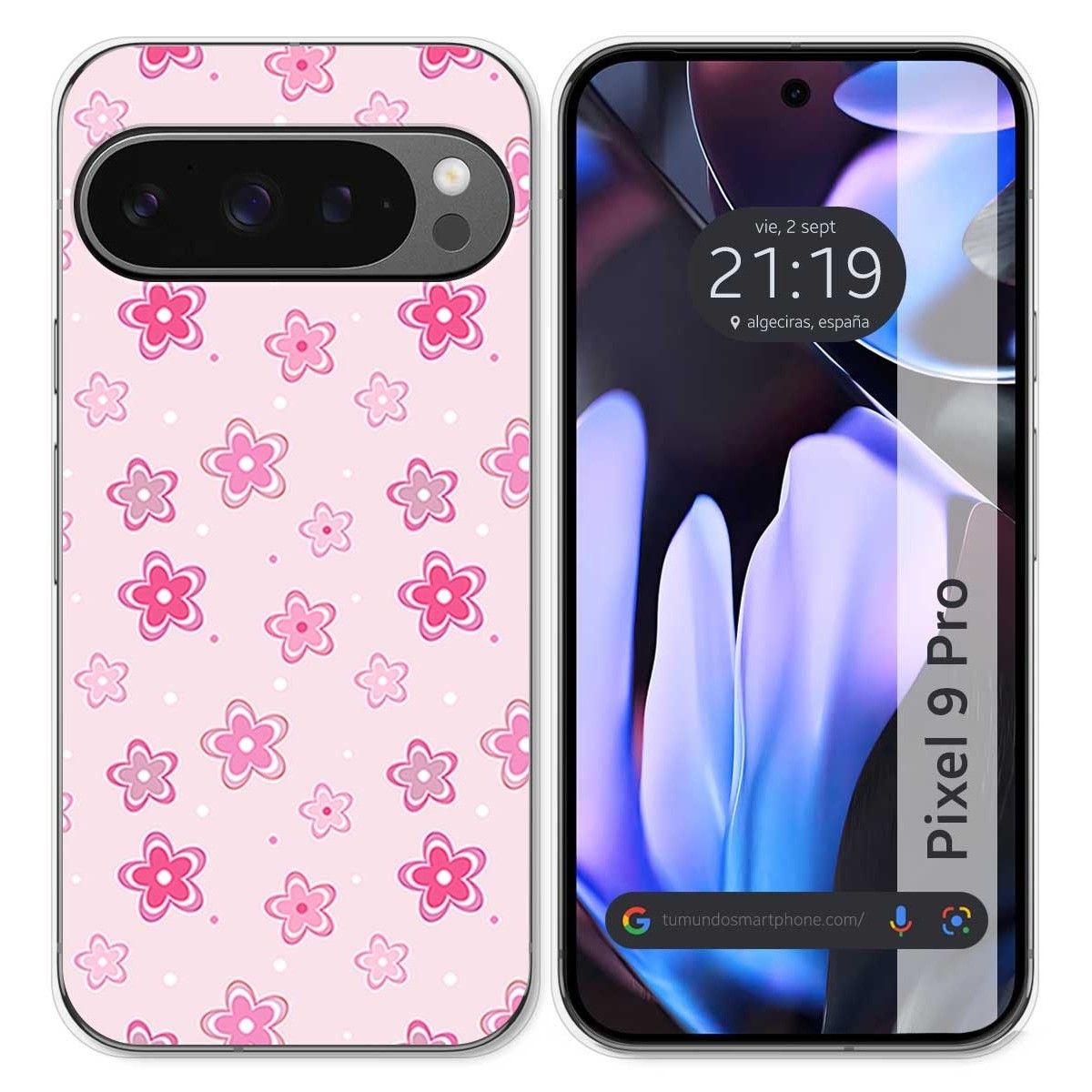 Funda Silicona para Google Pixel 9 Pro 5G diseño Flores Dibujos
