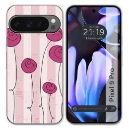 Funda Silicona para Google Pixel 9 Pro 5G diseño Flores Vintage Dibujos