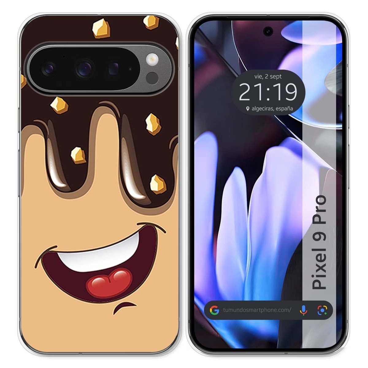 Funda Silicona para Google Pixel 9 Pro 5G diseño Helado Chocolate Dibujos