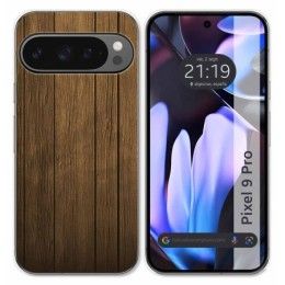 Funda Silicona para Google Pixel 9 Pro 5G diseño Madera Dibujos