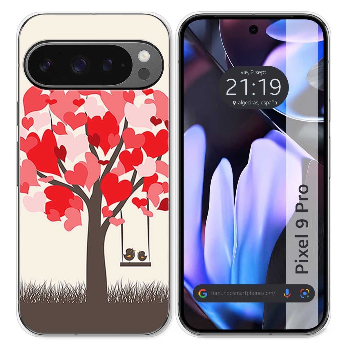 Funda Silicona para Google Pixel 9 Pro 5G diseño Pajaritos Dibujos