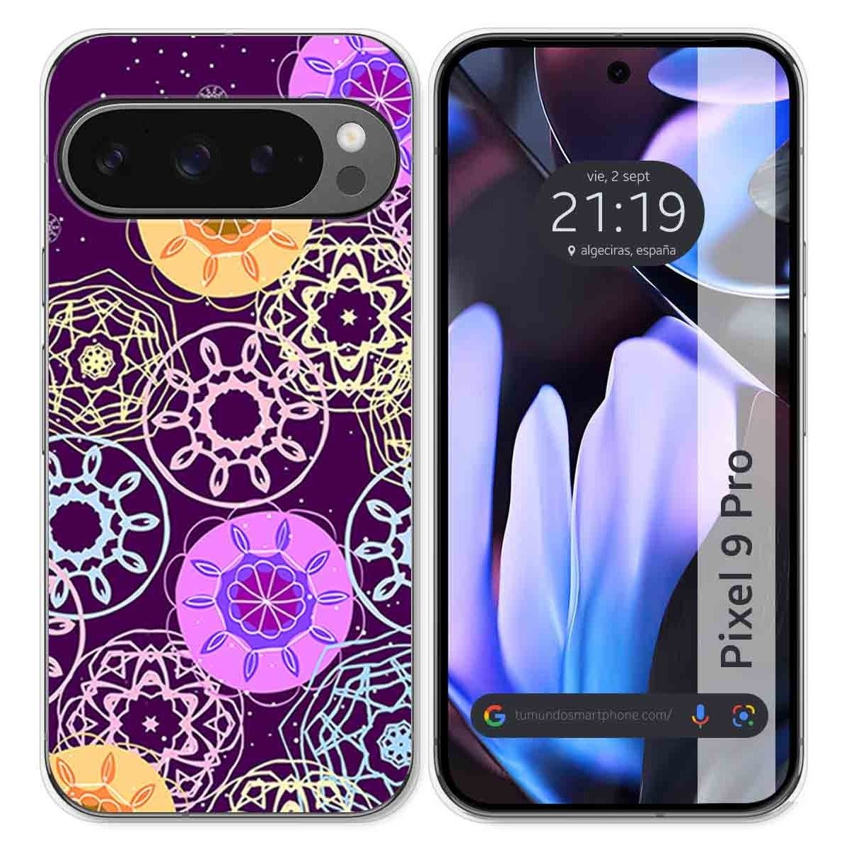 Funda Silicona para Google Pixel 9 Pro 5G diseño Radial Dibujos