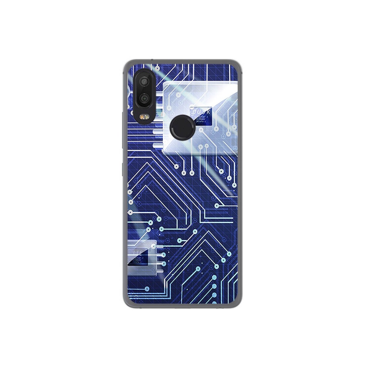 Funda Gel Tpu para Bq Aquaris X2 / X2 Pro Diseño Circuito Dibujos