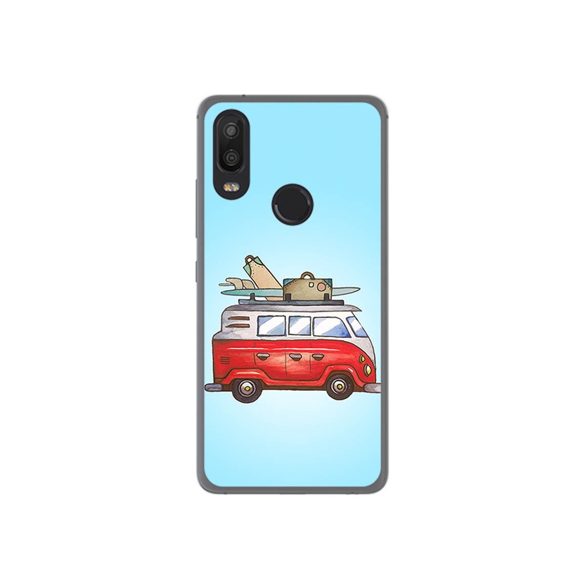 Funda Gel Tpu para Bq Aquaris X2 / X2 Pro Diseño Furgoneta Dibujos