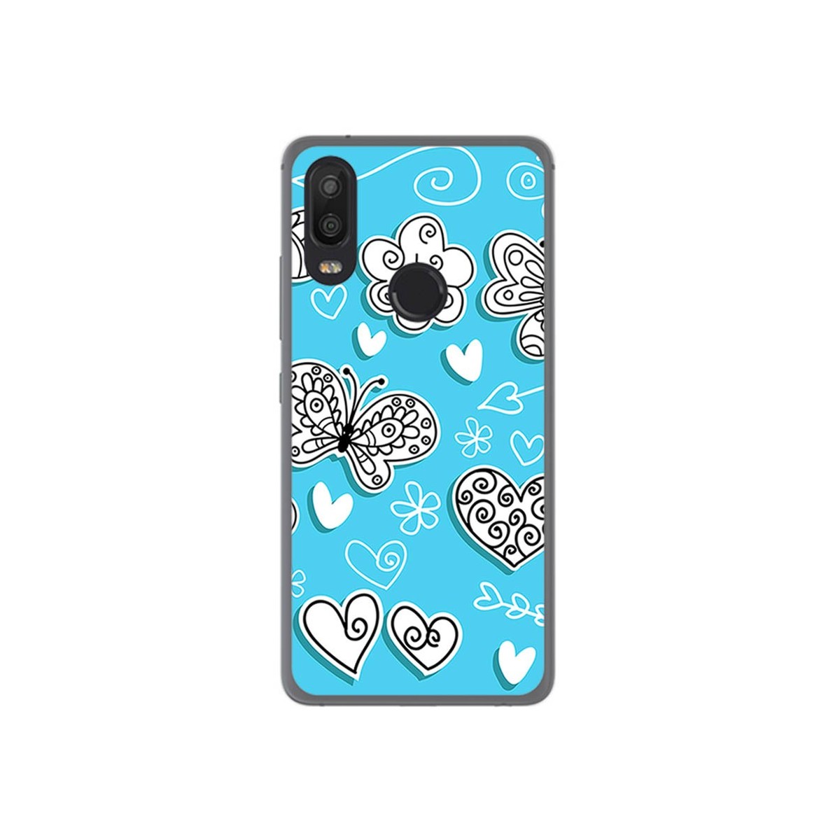 Funda Gel Tpu para Bq Aquaris X2 / X2 Pro Diseño Mariposas Dibujos