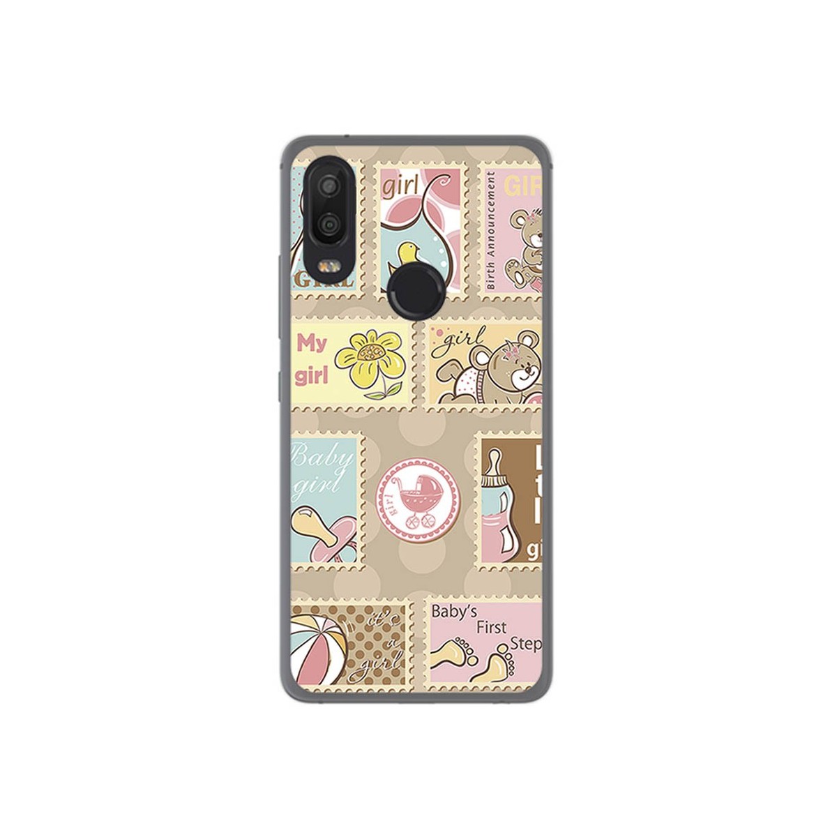 Funda Gel Tpu para Bq Aquaris X2 / X2 Pro Diseño Sellos Dibujos