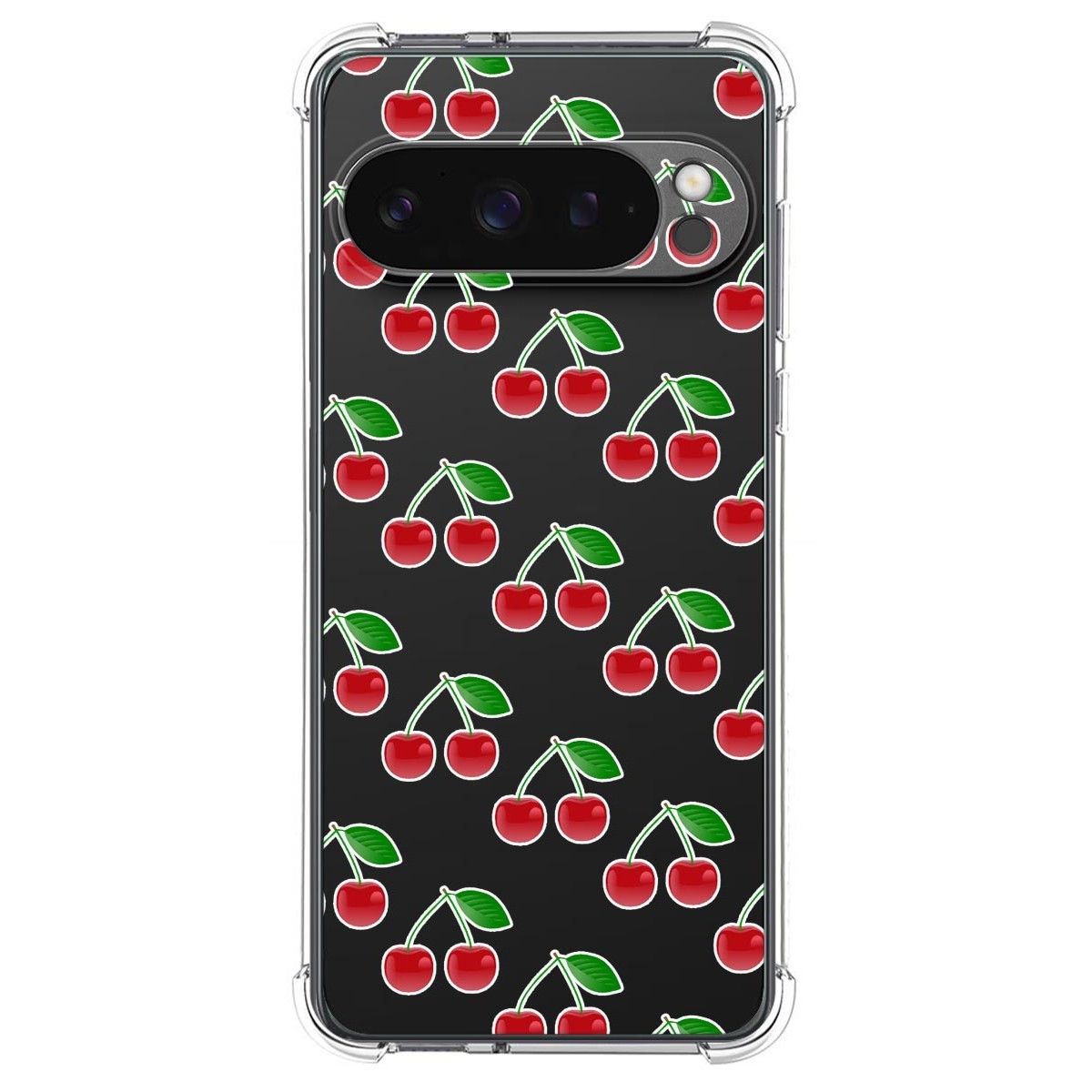 Funda Silicona Antigolpes para Google Pixel 9 Pro 5G diseño Cerezas Dibujos