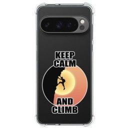 Funda Silicona Antigolpes para Google Pixel 9 Pro 5G diseño Hombre Escalada Dibujos