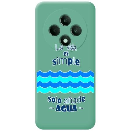 Funda Silicona Líquida Verde para Oppo Reno 12F 4G / 12 F 5G diseño Agua Dibujos
