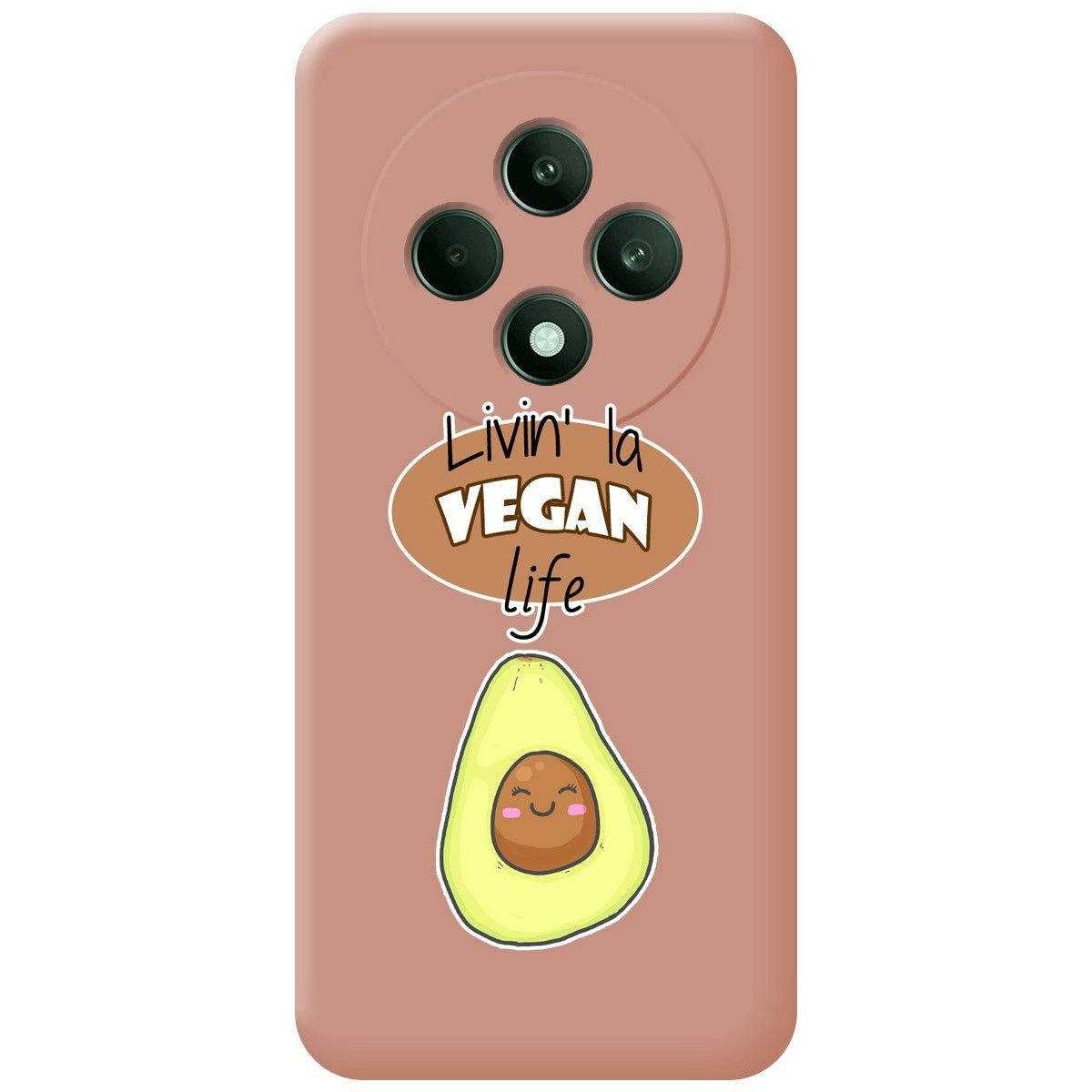 Funda Silicona Líquida Rosa para Oppo Reno 12FS 4G / 12 FS 5G diseño Vegan Life Dibujos