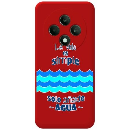 Funda Silicona Líquida Roja para Oppo Reno 12FS 4G / 12 FS 5G diseño Agua Dibujos