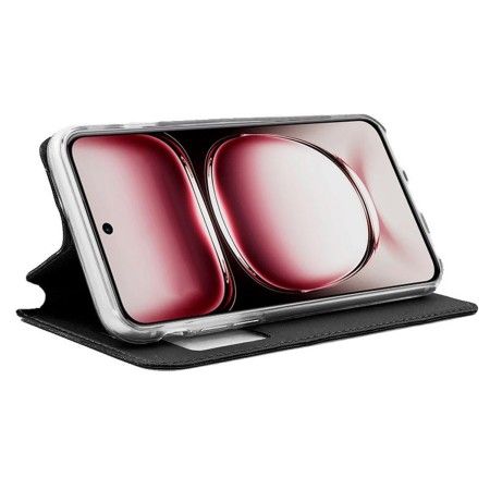 Funda Libro Soporte con Ventana para Oppo Reno 12 Pro 5G color Negra