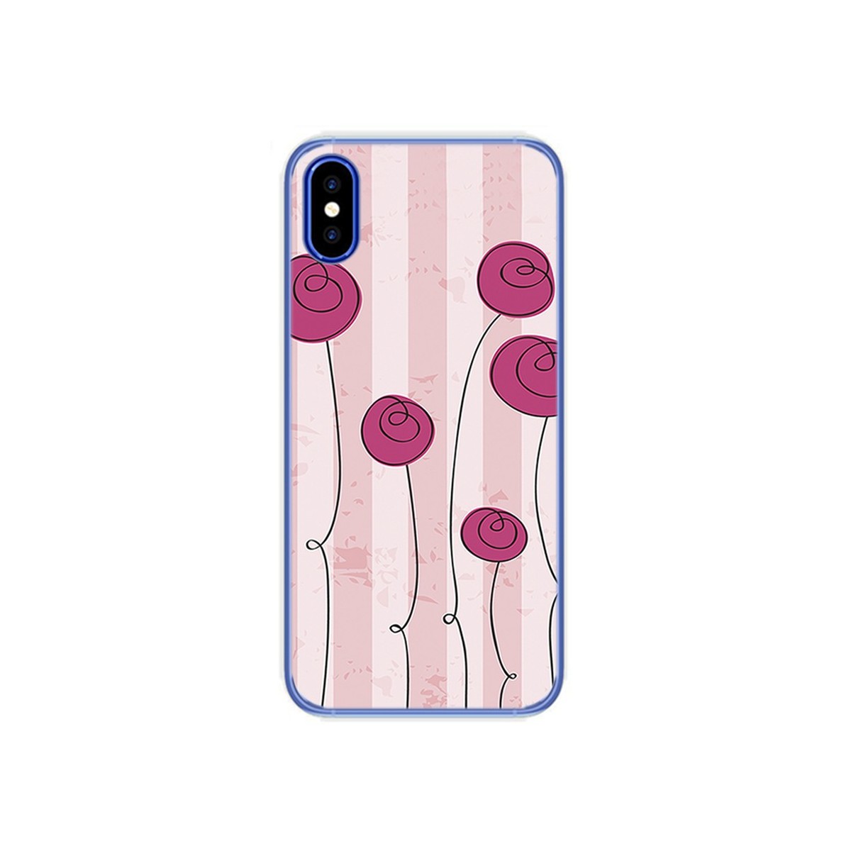 Funda Gel Tpu para Doogee X55 Diseño Flores Vintage Dibujos