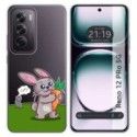 Funda Silicona Transparente para Oppo Reno 12 Pro 5G diseño Conejo Dibujos