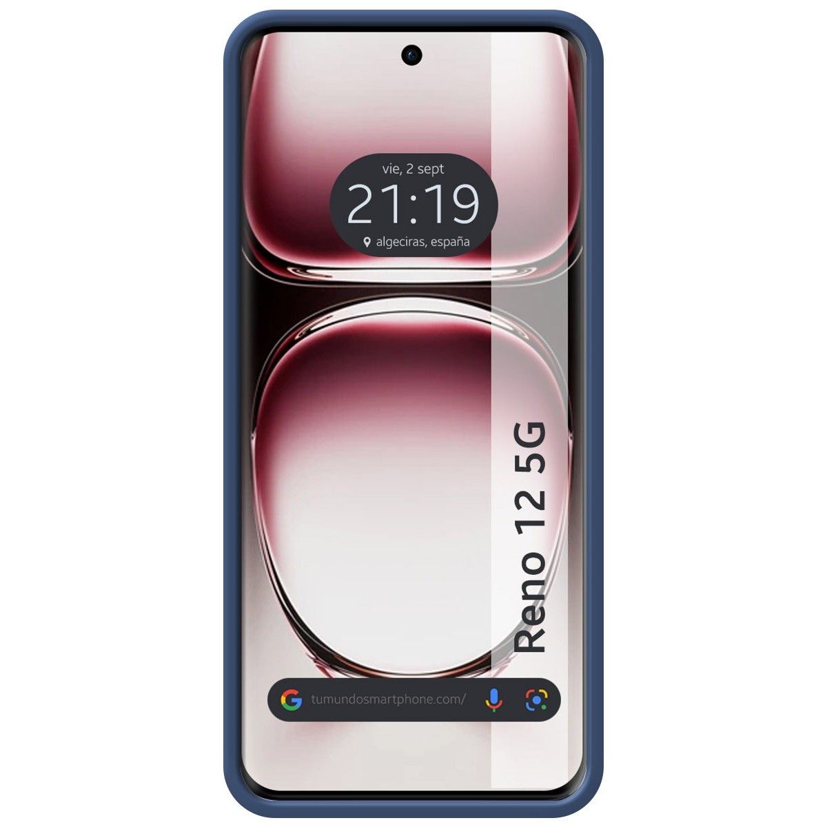 Funda Silicona Líquida Ultra Suave para Oppo Reno 12 5G color Azul Oscuro