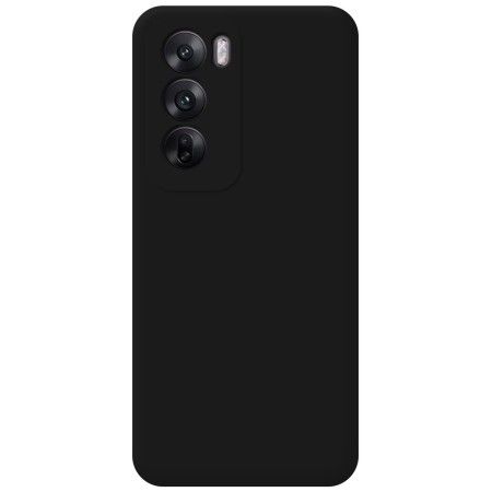 Funda Silicona Líquida Ultra Suave para Oppo Reno 12 5G color Negra