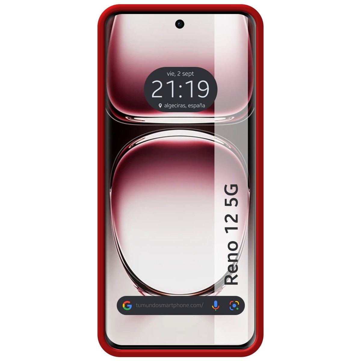 Funda Silicona Líquida Ultra Suave para Oppo Reno 12 5G color Roja