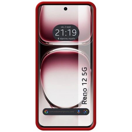 Funda Silicona Líquida Ultra Suave para Oppo Reno 12 5G color Roja