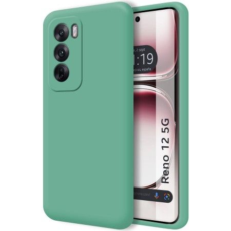 Funda Silicona Líquida Ultra Suave para Oppo Reno 12 5G color Verde