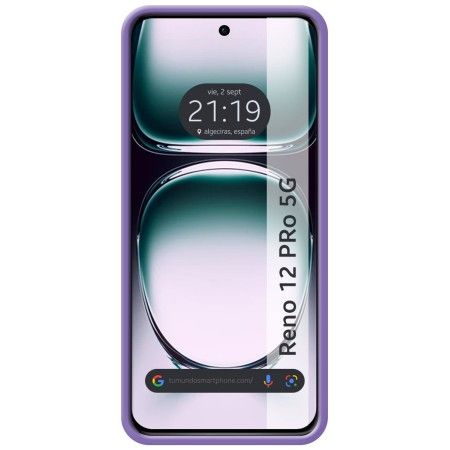 Funda Silicona Líquida Ultra Suave para Oppo Reno 12 Pro 5G color Morada