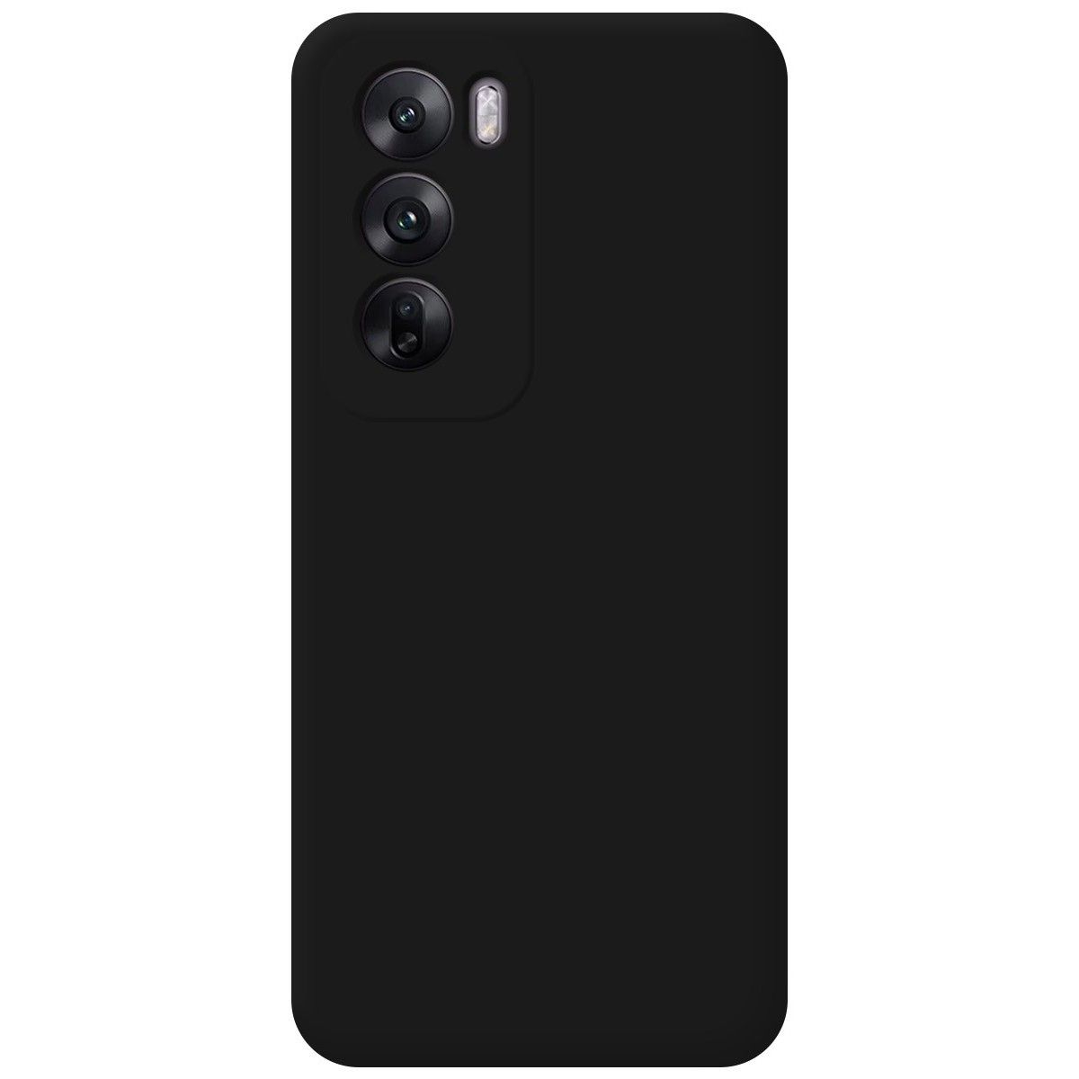 Funda Silicona Líquida Ultra Suave para Oppo Reno 12 Pro 5G color Negra
