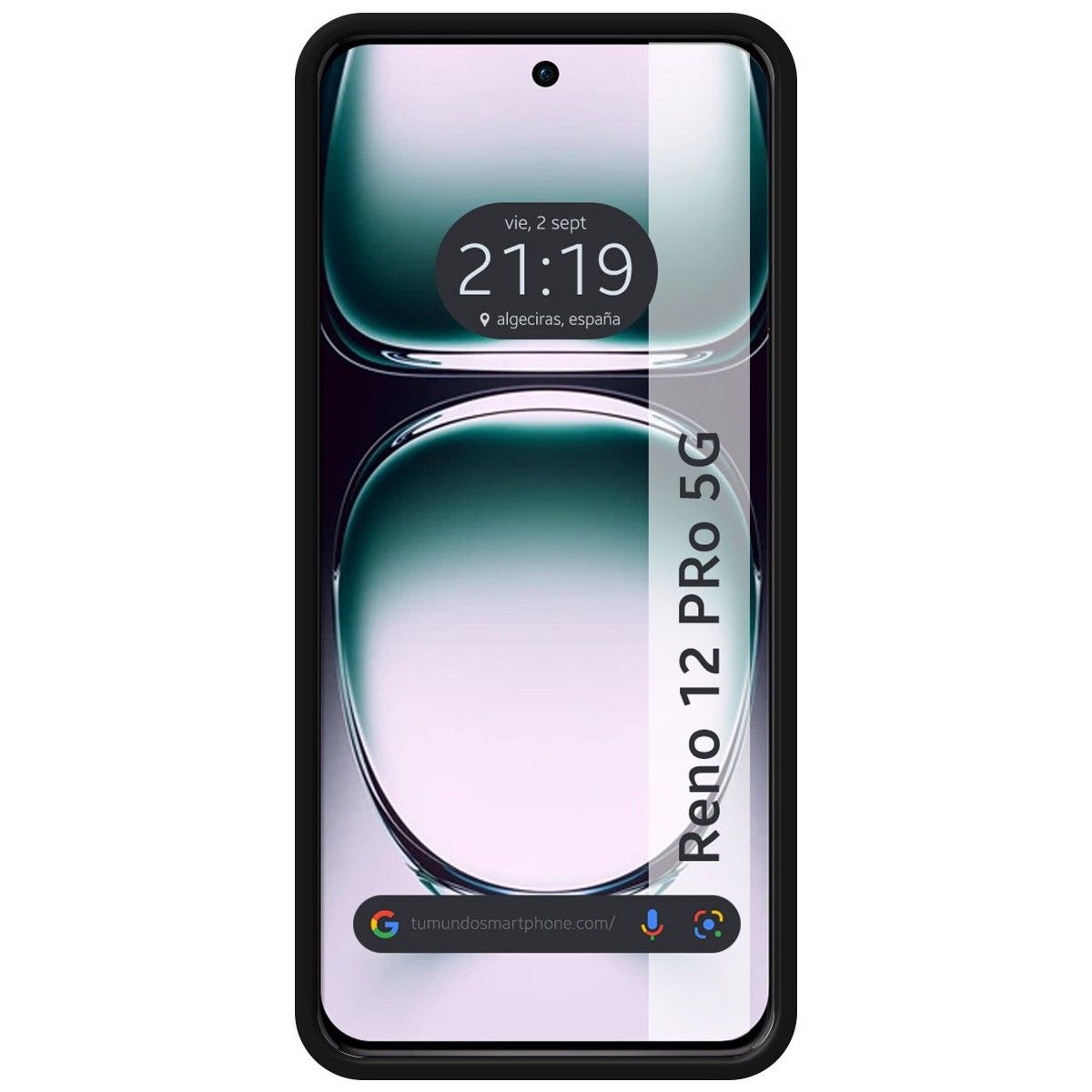 Funda Silicona Líquida Ultra Suave para Oppo Reno 12 Pro 5G color Negra